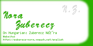 nora zuberecz business card